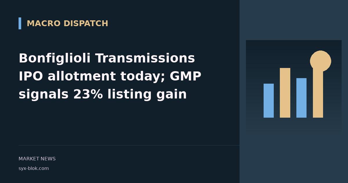 Bonfiglioli Transmissions IPO allotment today; GMP signals 23% listing gain