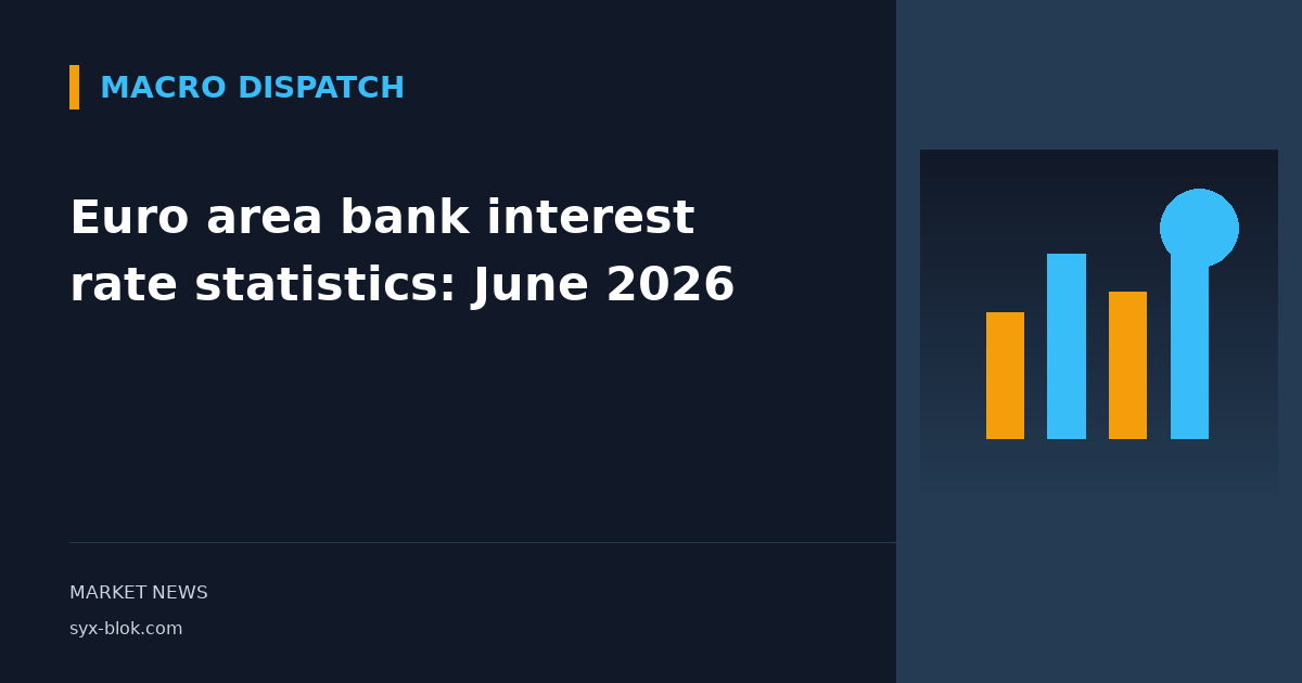 Euro area bank interest rate statistics: June 2026