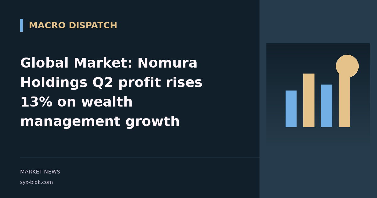 Global Market: Nomura Holdings Q2 profit rises 13% on wealth management growth
