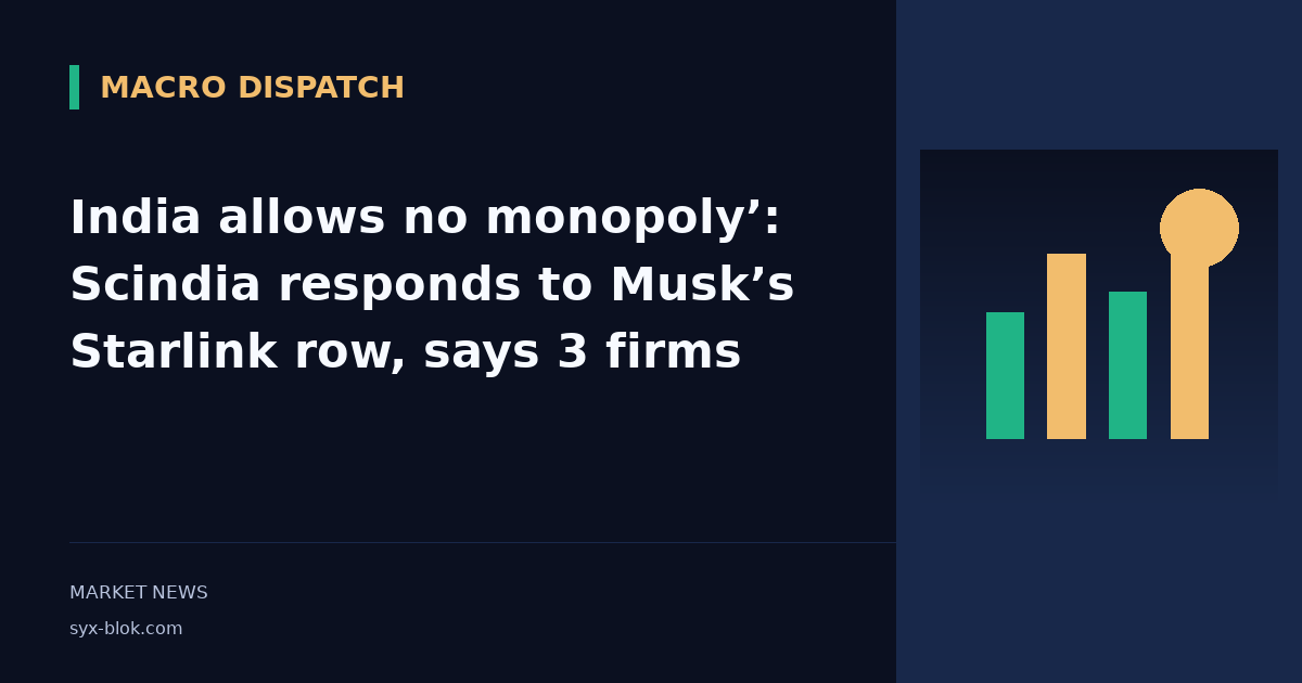 India allows no monopoly’: Scindia responds to Musk’s Starlink row, says 3 firms