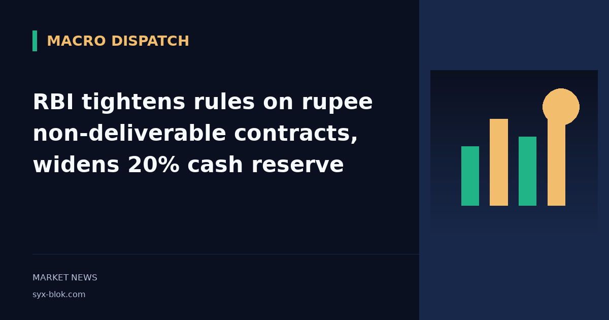 RBI tightens rules on rupee non-deliverable contracts, widens 20% cash reserve
